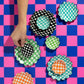 Checkerboard A1 Photography Backdrop - Blue and Pink