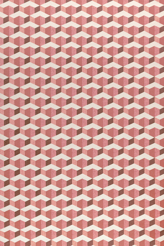Pastel Pink A1 Photography Backdrop - Geometric Vintage Wallpaper