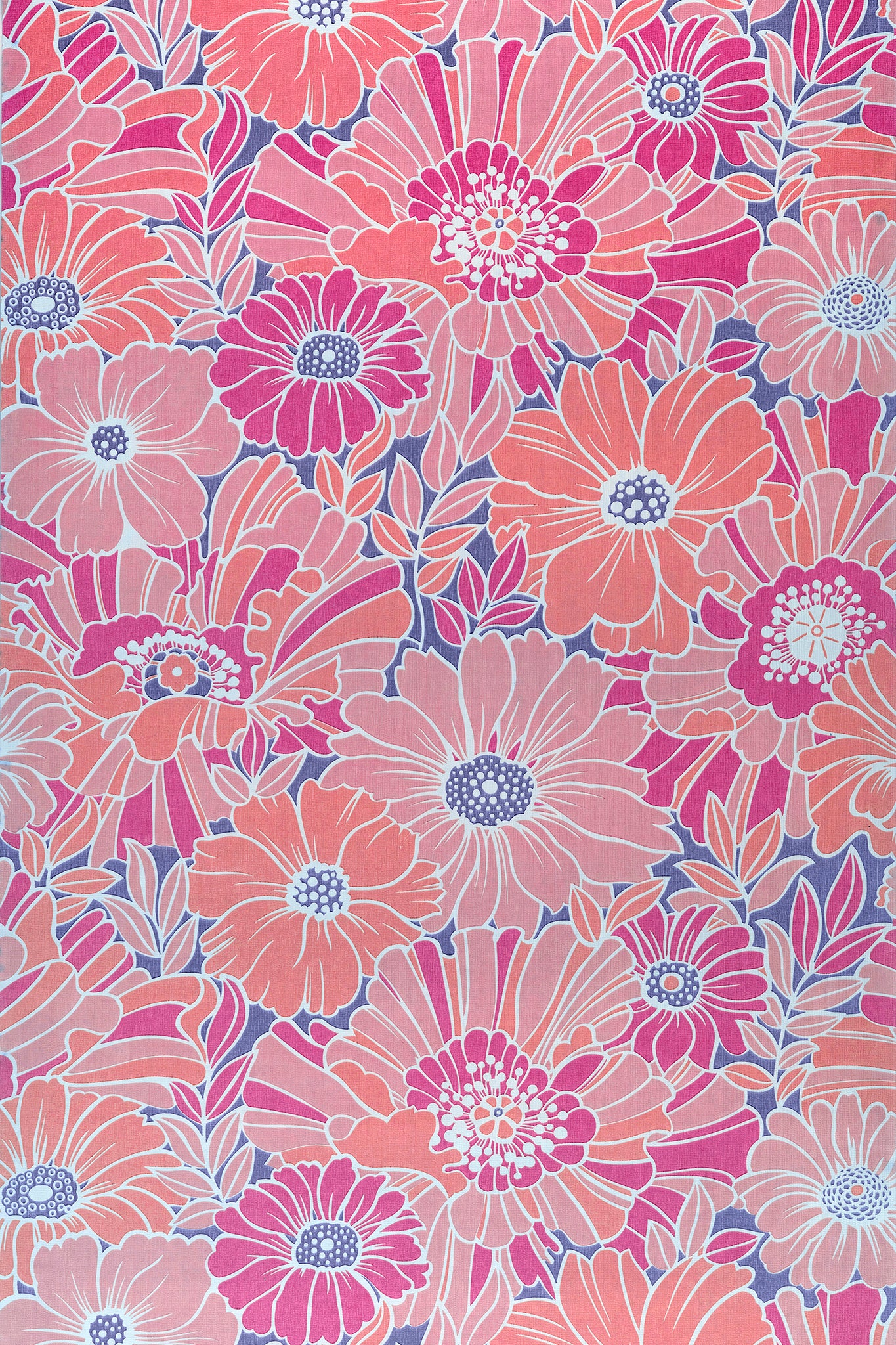 Pastel Pink and Peach A1 Photography Backdrop - Floral Vintage Wallpaper