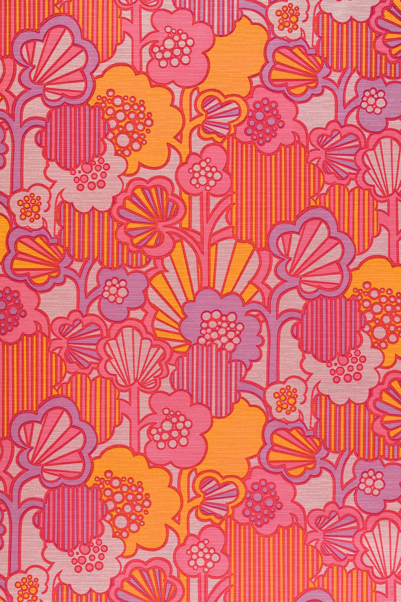 Pink and Orange A1 Photography Backdrop - Retro Wallpaper