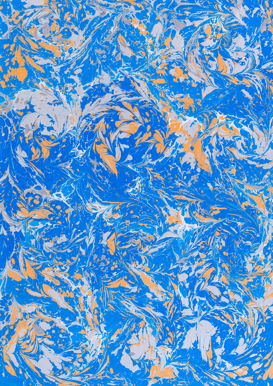 Blue and Yellow A1 Photography Backdrop - Marble Texture