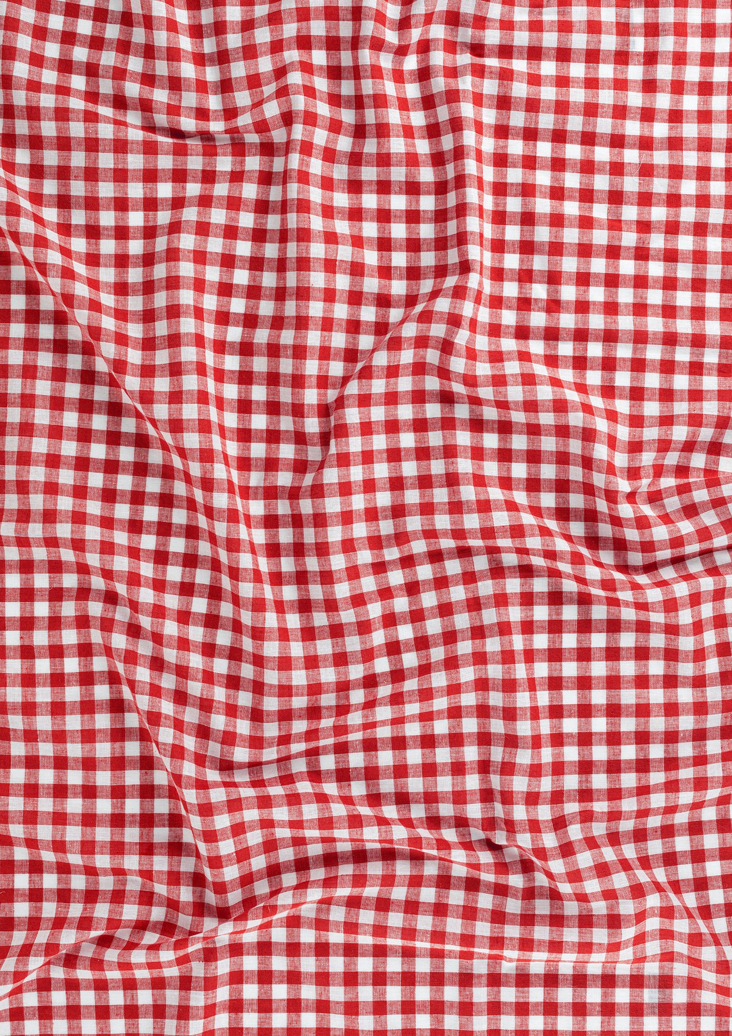 Red and White A1 Photography Backdrop - Gingham Fabric with Folds