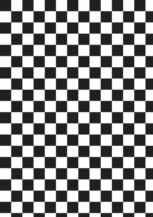 Checkerboard A1 Photography Backdrop - Black and White
