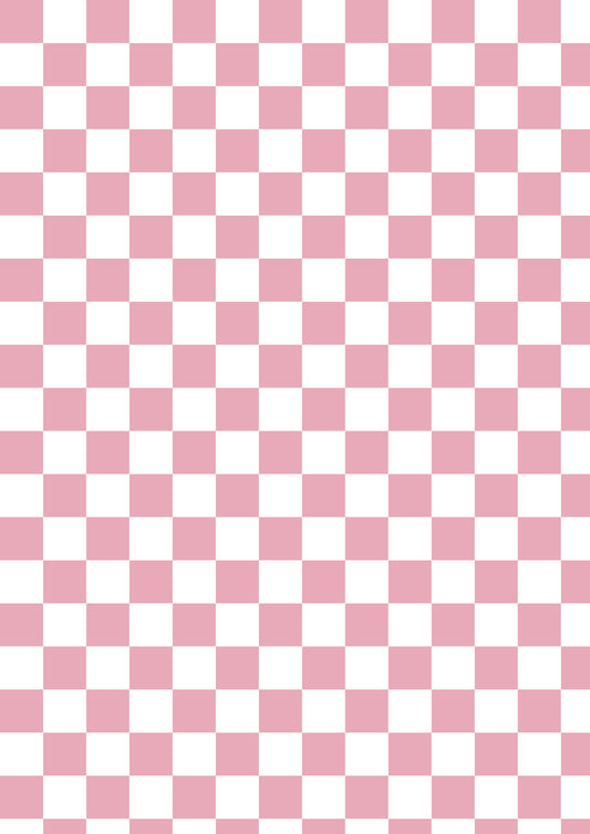 Checkerboard A1 Photography Backdrop - Pink and White