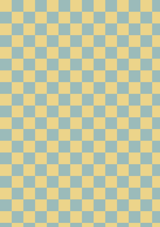 Checkerboard A1 Photography Backdrop - Blue and Yellow