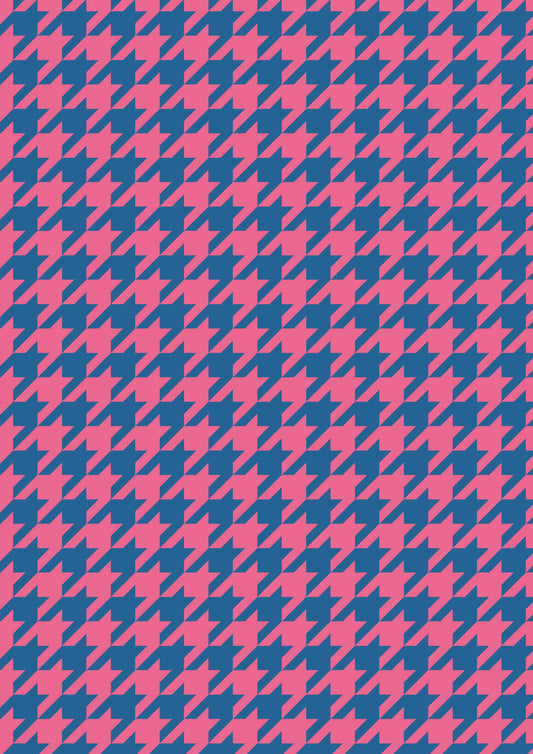 Pink and Blue A1 Photography Backdrop - Houndstooth